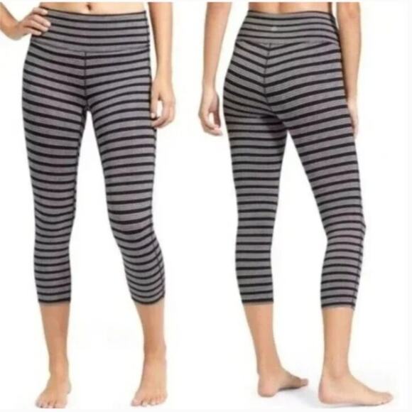 Athleta High Rise Heather Stripe Chaturanga Capri Tight Size 1X - Picture 1 of 10